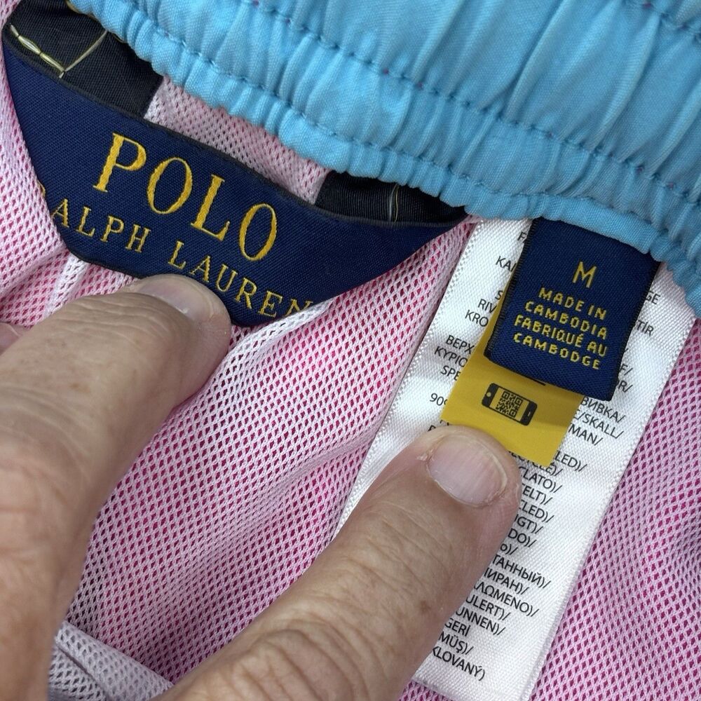 Polo Ralph Lauren Swimwear Trunks Men's Medium Pink Teal Pony Lined  Shorts - Picture 10 of 16